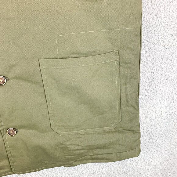 Cool Choice Cargo Vest Mens Large Green Faux Fur Lined Outdoor Leisure Casual - Picture 6 of 15